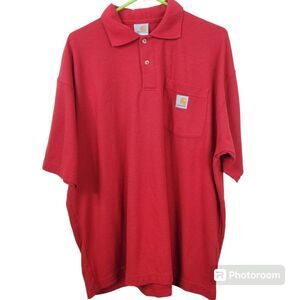 Carhartt Mens Short Sleeve Minimalist Casual Single Pocket Polo Shirt Large